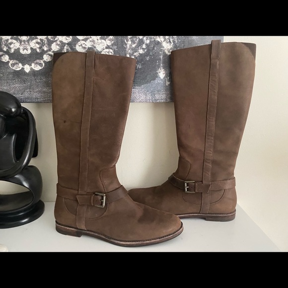 Cole Haan Leather  Nike Air Tall Riding Boots  10 - Picture 6 of 14